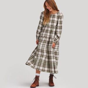 Basin and Range Plaid Ranch Long Sleeve Maxi Dress
 Boho vintage retro preppy